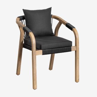 Sklum Sklum - Pack De 2 Sillas De Comedor Con Reposabrazos En Madera De Acacia Dubai