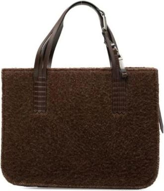 Chanel Pre-owned Tote Bags, female, Brown, Size: ONE SIZE Pre-owned Leather Vintage Tote Bag