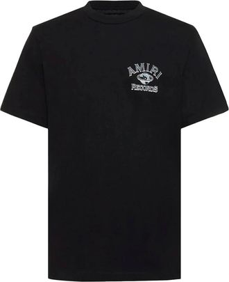 Amiri Mens Amiri Global Records Logo Black T-Shirt - Size: 40
