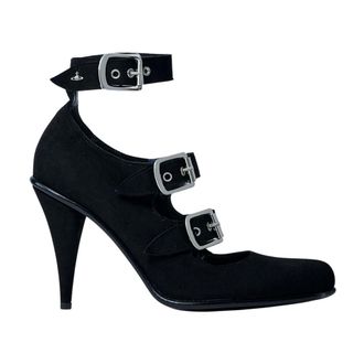 Vivienne Westwood Schoenen, Dames, Zwart, 39 EU, Leer, Stiletto leren hakken met bandjes