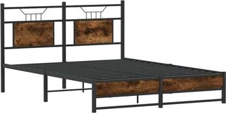 vidaXL Bed Frame without Mattress Smoked Oak 150x200 cm King Size Engineered Wood vidaXL