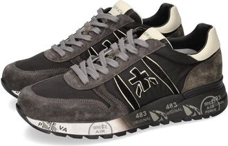 Premiata Grey Sporty Suede Fabric Sneakers