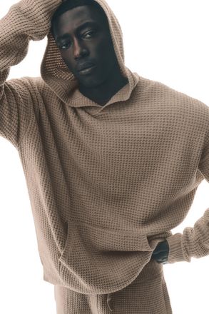 Alo | Waffle Chenille Edition Hoodie in Gravel, Size: Medium