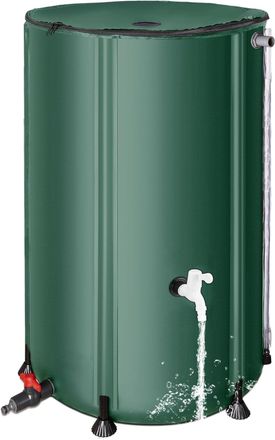 OEM Barriles Para Recoger Agua De Lluvia De Canalones - Sistema Plegable De Recogida De Agua De Lluvia Con Filtro, Dos Grifos Y Kit De Rebosadero - 100 Li