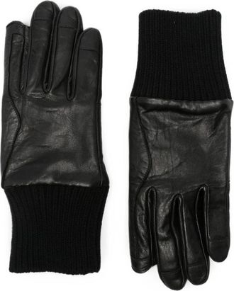 Rick Owens Ribbed-cuff Leather Gloves