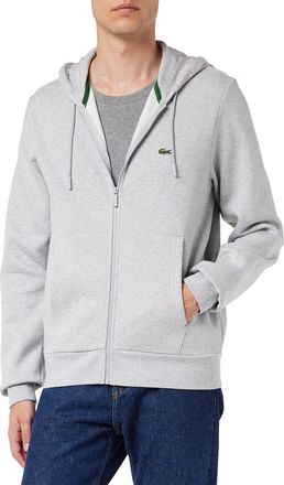 Lacoste Mens Full Zip Funnel Sweatshirt Long Sleeve Grey M