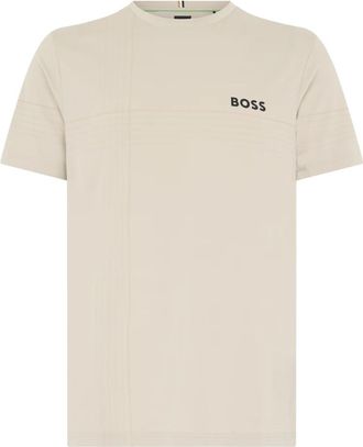 HUGO BOSS Active Stretch-Jersey Slim-Fit T-Shirt - Heren - T-shirts - Beige - S - Polyester - Tops