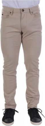 Emporio Armani J06 Comfort stretch-gabardine Slim-fit Broeken - Heren - Slim Fit Broeken - Beige - W31 - Katoen - Broeken