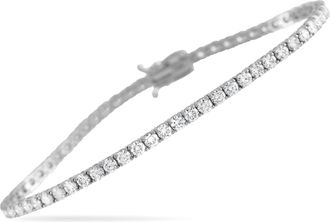 Luxury Bazaar 14K White Gold 4.50ct Lab-Grown Diamond Tennis Bracelet LG15-123125 MF15-123125