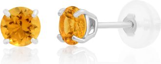 MAX + STONE 14k Yellow or White Gold 4mm Round Stud Earrings