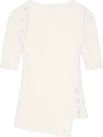 Courrèges cut-out ribbed-knit top - White