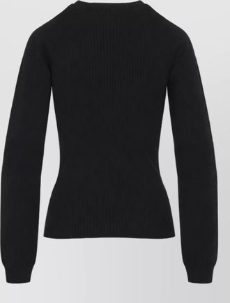 Moncler virgin wool fine-ribbed slim-fit long-sleeve sweater