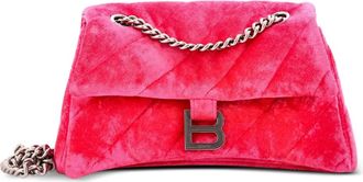 Balenciaga Crush Chain Flap Bag Quilted Velvet Medium shoulder bag - Roze