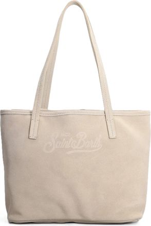 MC2 Saint Barth Rectangular Suede-Texture Tote Bag with Detachable Pouch