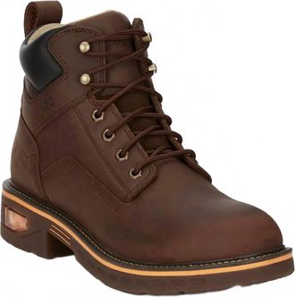 Justin Boots Mens Resistor Work Boots In Hickory Brown