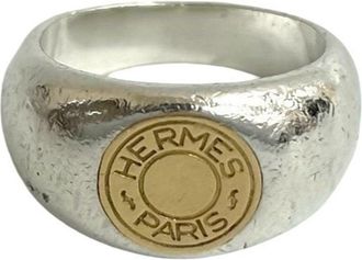Herm&egrave;s Gold Silver Gold (18K) Silver 925 Band Ring (Pre-Owned)