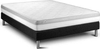 VITALIT Somier Negro + Colch&oacute;n Con Espuma 140 X 190