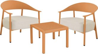 Habitat et Jardin Conjunto De Jard&iacute;n De Metal Y Pl&aacute;stico <> - 2 Plazas - Naranja