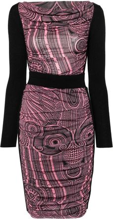 Jean Paul Gaultier 2010s graphic-print two-piece dress - women - Viscose - M - Black
