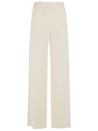 Max Mara Pantaloni Max Mara Editto in Lana Vergine Bianco Avorio