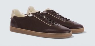 Brunello Cucinelli Zapatillas de ante con piel
