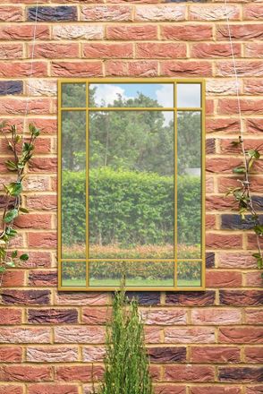 MirrorOutlet Gold Modern Contemporary Garden Wall Mirror 39 X 27 (100x70CM) | Size: 1 Pack