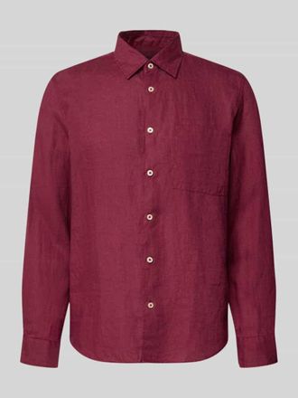 Marc O'Polo Regular Fit Freizeithemd aus reinem Leinen in Dunkelrot, Gr&ouml;&szlig;e XXL