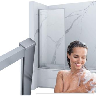 Desconocido Mampara De Ba&ntilde;o Veston 1 Hoja 70x150 Fija Cromada