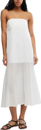 Free People Sabeen Tube Midi Dress in Clean Ivory at Nordstrom, Size X-Large