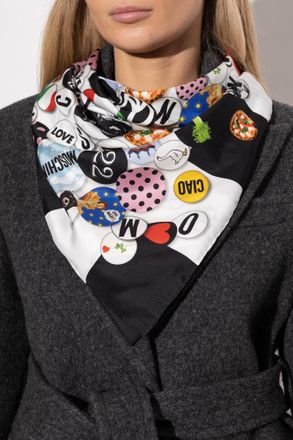 Moschino Silk Scarf With Print, Unisex, Multicolour