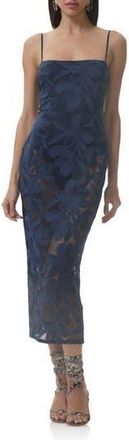 AFRM Marsaille Lace Midi Sundress in Black Iris at Nordstrom Rack, Size X-Large