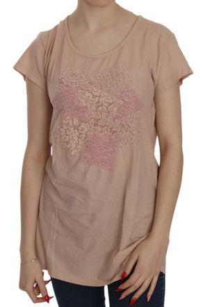 Pink Memories MEMORIES Lace Short Sleeve Shirt Top Cotton Womens Blouse