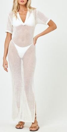 L*Space Sydney Open Stitch Cover-Up Dress in Cream at Nordstrom Rack, Size X-Small