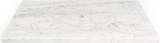 Saniclass Dia Wastafelblad - 80x46cm - zonder kraangaten - 1 sifonuitsparing - marmer - wit gepolijst