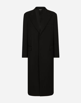 Dolce & Gabbana Single-breasted Double-face Stretch Wool Coat - Man Coats And Jackets Black 48