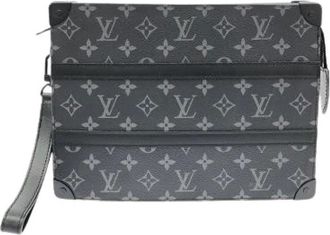 Louis Vuitton Pre-owned Clutches, male, Black, Size: ONE SIZE Pre-owned Monogram Eclipse Trunk Pochette clutch bag