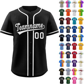 Generic Baseball Jersey Custom Stitched/Printed Sports T-Shirts Personalised Namen Number Team Name Logo Jerseys Customise Baseball Uniform Moisture Wicking A