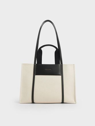 Charles & Keith Shalia Canvas Tote Bag