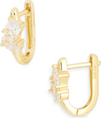 Argento Vivo Cubic Zirconia Huggie Hoop Earrings in Gold at Nordstrom Rack