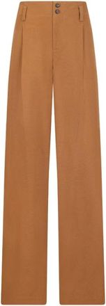 Chlo&eacute; Wijde pijpen broek - Dames - Wijde Broeken - Bruin - XS - Katoen - Broeken