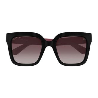 Gucci Rechthoekige Zonnebril - Dames - Accessoires - Zwart - Maat: 53 MM