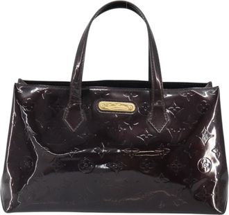 Louis Vuitton Wilshire Handbag Monogram Vernis Burgundy Patent_Leather Handbag (Pre-Owned)
