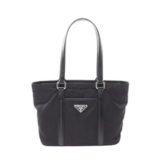 Prada Pre-owned Tote Bags, female, Black, Size: ONE SIZE Pre-owned Nylon Tote Bag