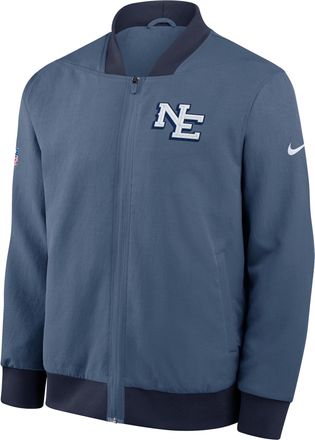 Nike New England Patriots Rivalries Collection Sideline Nike Mens NFL Full-Zip Bomber Jacket in Blue | 03AU0G9M8K-J63