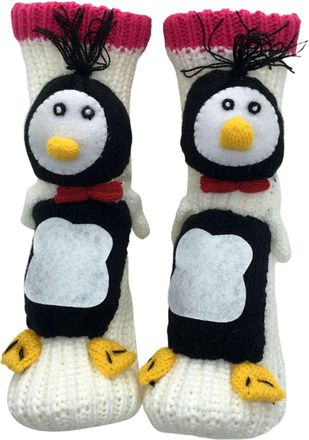 Generic Christmas Soft Slipper Socks Funny Christmas Knitted Stockings Fleece Lined Non Slip Thermal Stockings for Women Cozy Fluffy Knitted Socks with Pompom