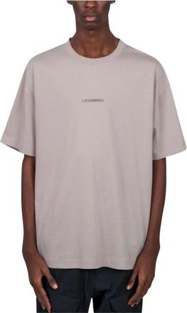 C.P. Company Crewneck Logo T-Shirt - Heren - T-shirts - Grijs - L - Katoen - Tops