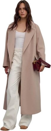 Estro & Luminara Dames, Mantels, Beige, Maat: L Wol