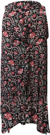 BA&SH Ba & Sh Heather Noir Floral Skirt in Black Viscose