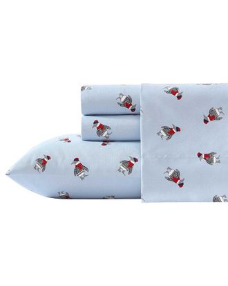 Nautica Penguin Toss Flannel Sheet Set