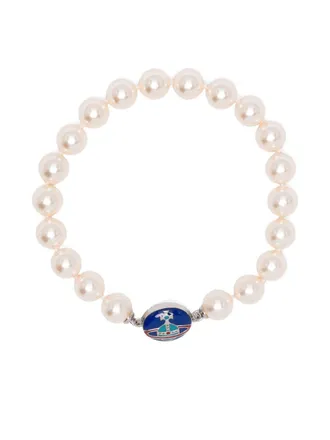 Vivienne Westwood Beaded Bracelet with Cream Faux Pearls